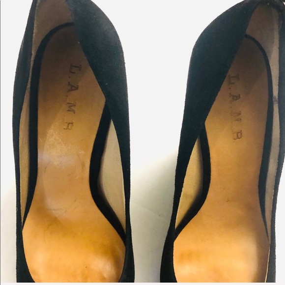 L.A.M.B. Black suede platform wedges - Picture 3 of 8